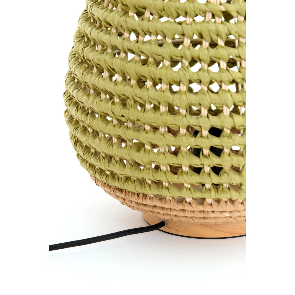 Lampe de table en rotin Kalipa Ø 32cm - rotin vert Light & Living 8717807760502