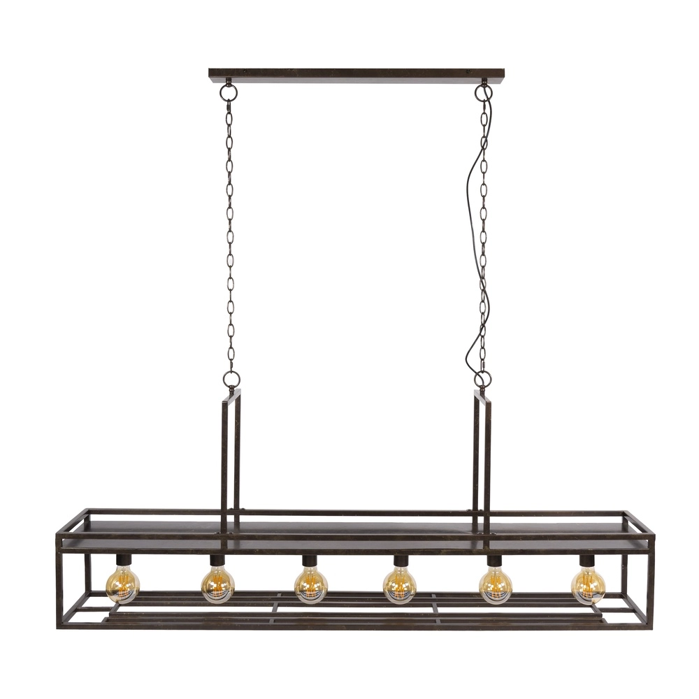 Lampe suspendue pour îlot de cuisine Decorate 160 cm - Brun urbain Lyora 8716803512559