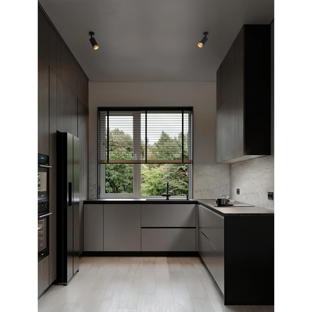 Spot de plafond Nessi Orientable noir avec or Lyora 5212017475145