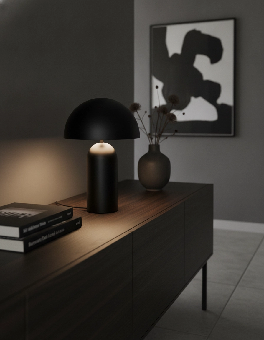 Lampe de table Best Ø 25cm noir avec blanc