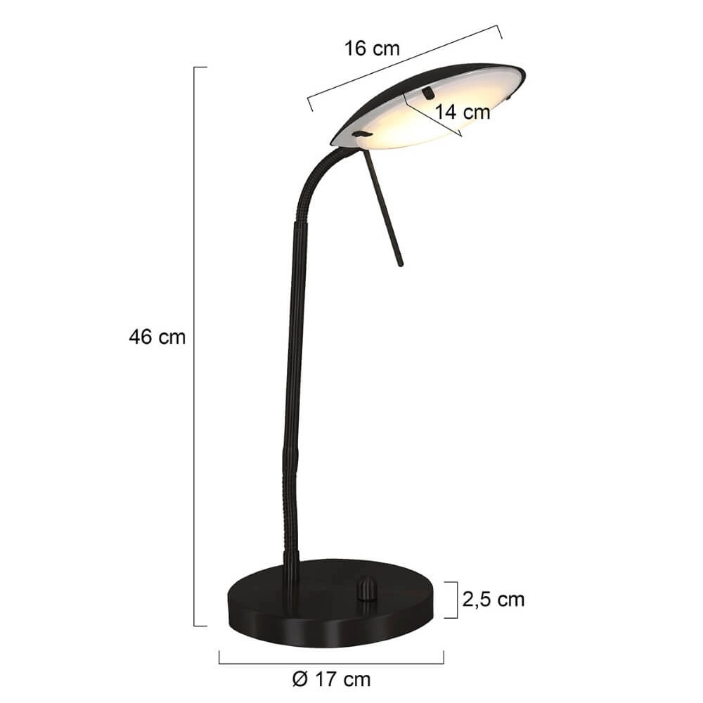 Lampe de bureau LED Eloi noir Steinhauer 8712746170979