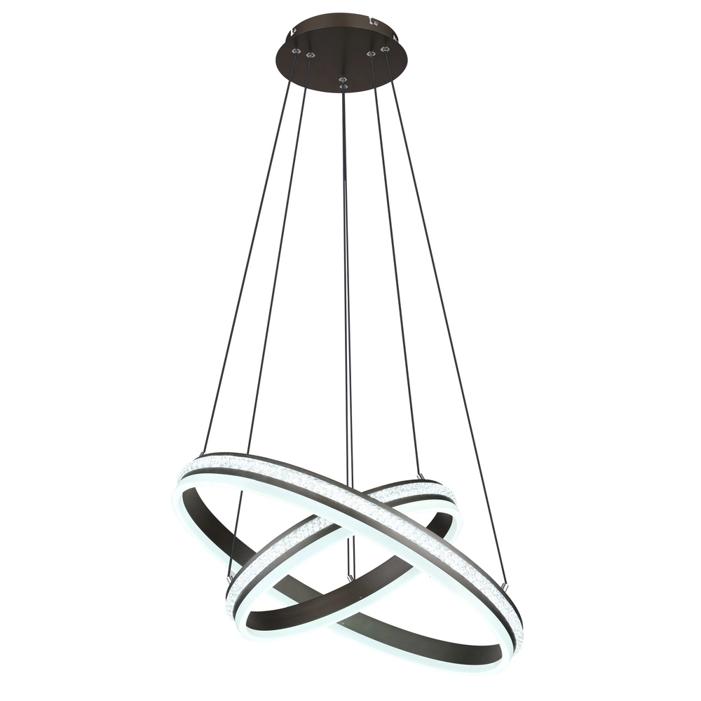 Lampe pendante de conception Grouni 2 anneaux en titane brossés Globo 9007371454990