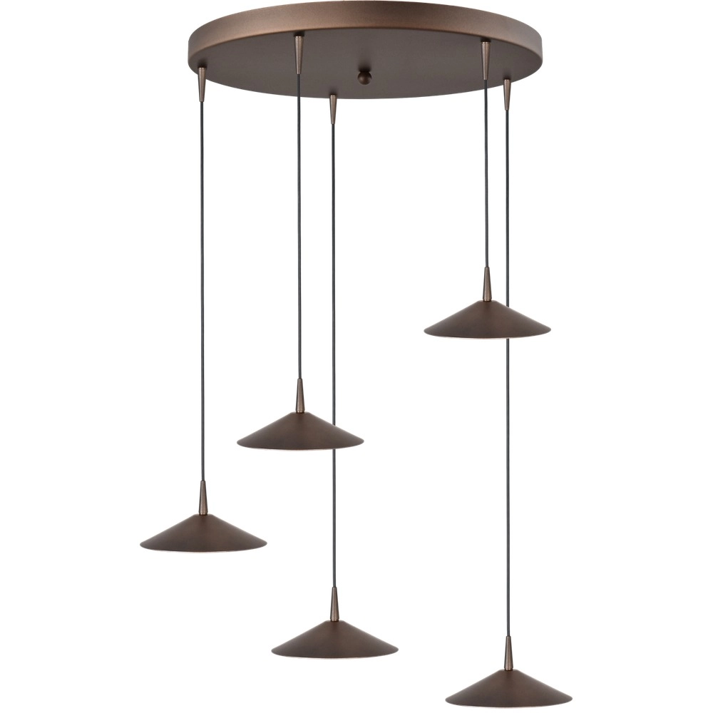Lampe suspendue à 5 lumières Ceppo brun cacao Ø 18 cm rond