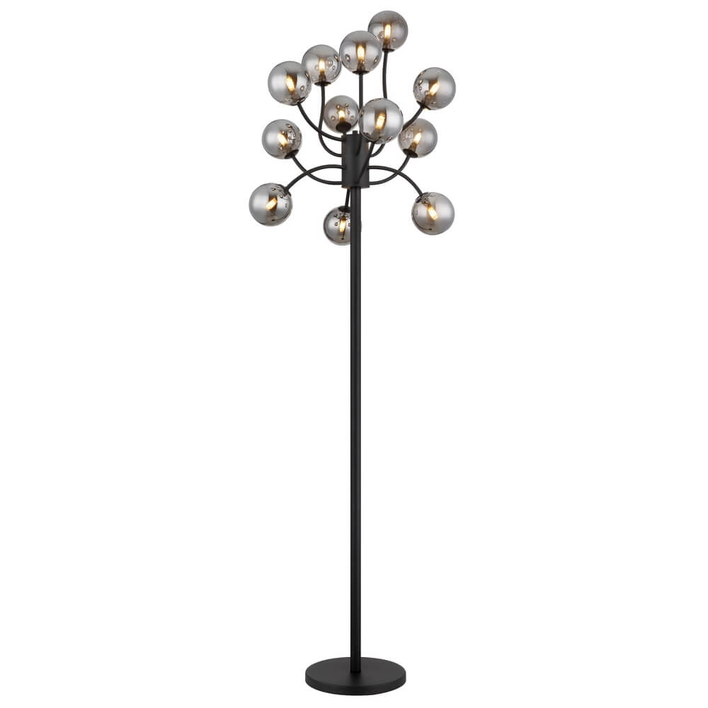 Lampadaire noir Riha 12 lumières Lampadaire noir Riha 12 lumières