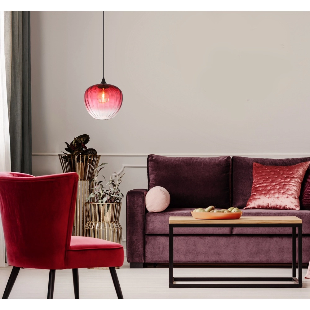 Lampe suspendue Sander Verre rouge Globo 9007371515127