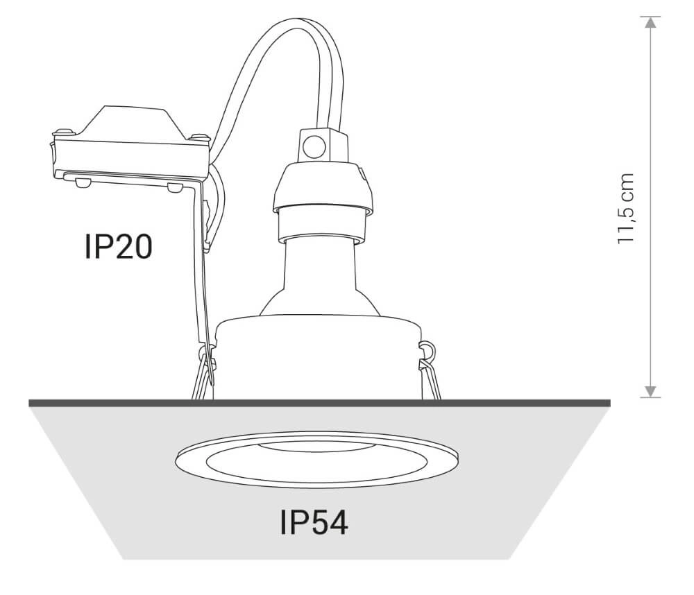 Spot encastrable noir Charlie pour la salle de bain Lyora 5903139836791
