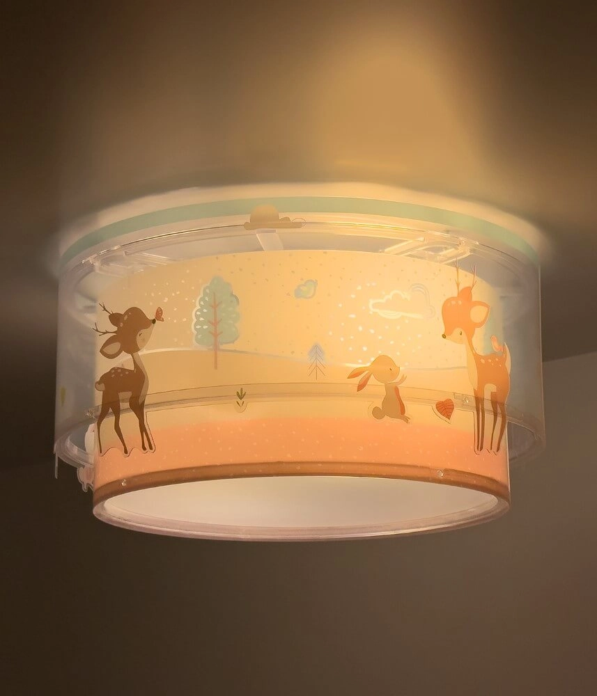 Plafonnier chambre d'enfant Loving Deer rose Dalber 8420406612768