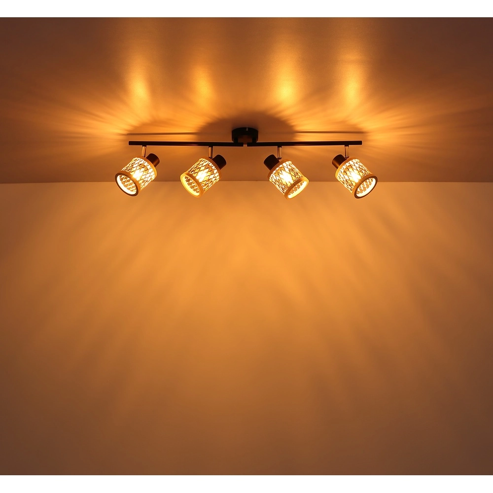 Lampe murale Mali 4 lumières noires avec capuchons Globo 9007371522729