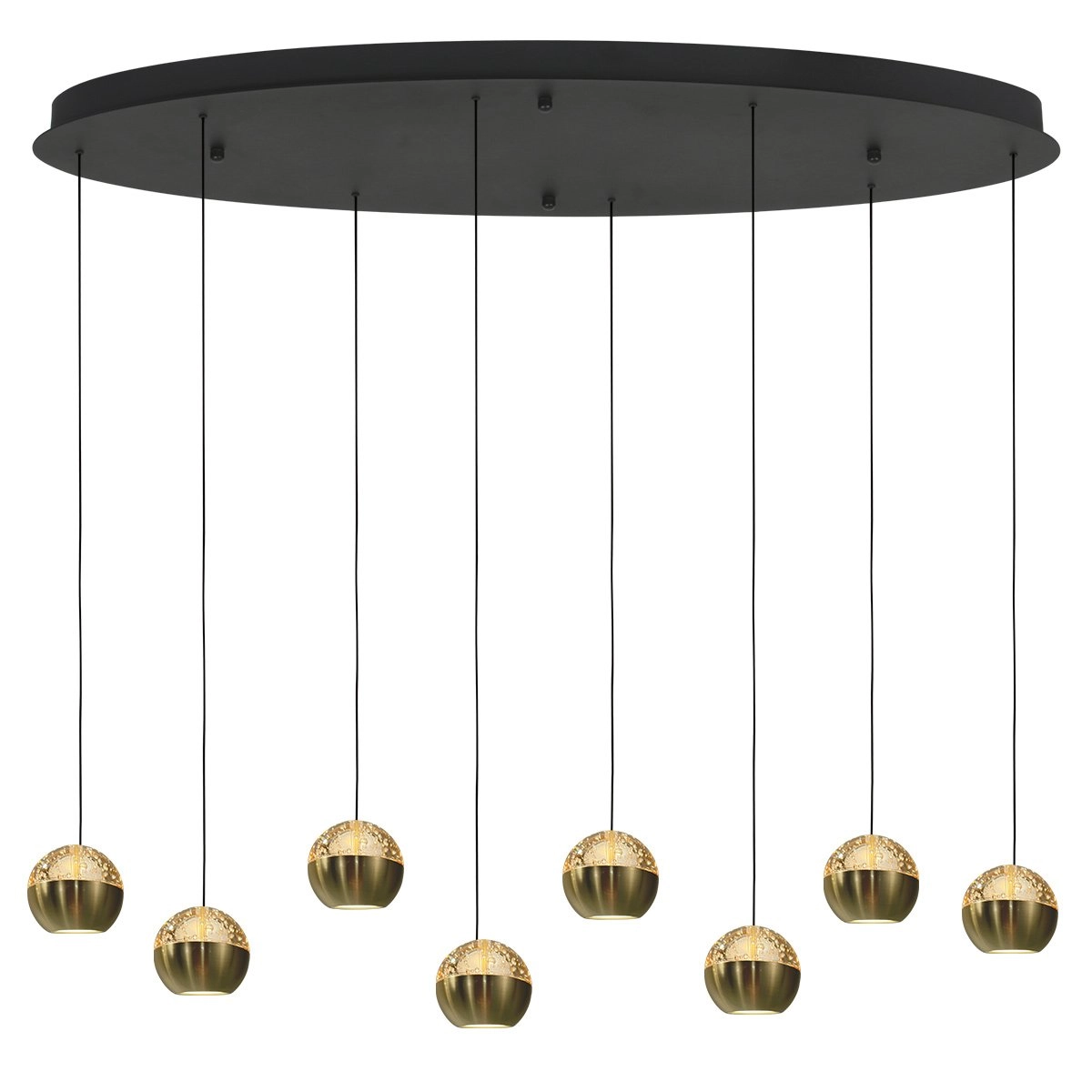 Lampe suspendue ovale Belluno LED 8 lumières - laiton Steinhauer 8712746183993