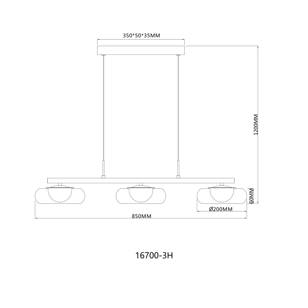 Lampe pendante de conception Carlene Noir à 3 lumières Globo 9007371566181