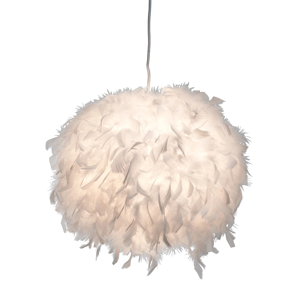 Lampe pendante en plume Ducky blanc Ø 30cm