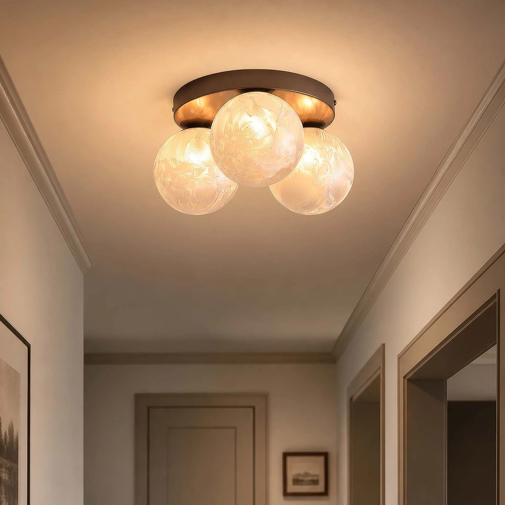 Lampe de plafond à design Frosty Bronze à 3 lumières Searchlight 5,05342E+12