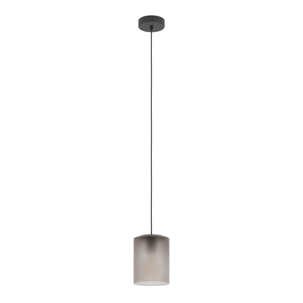 Lampe suspendue Colomera Ø 15 cm - verre dépoli fumé