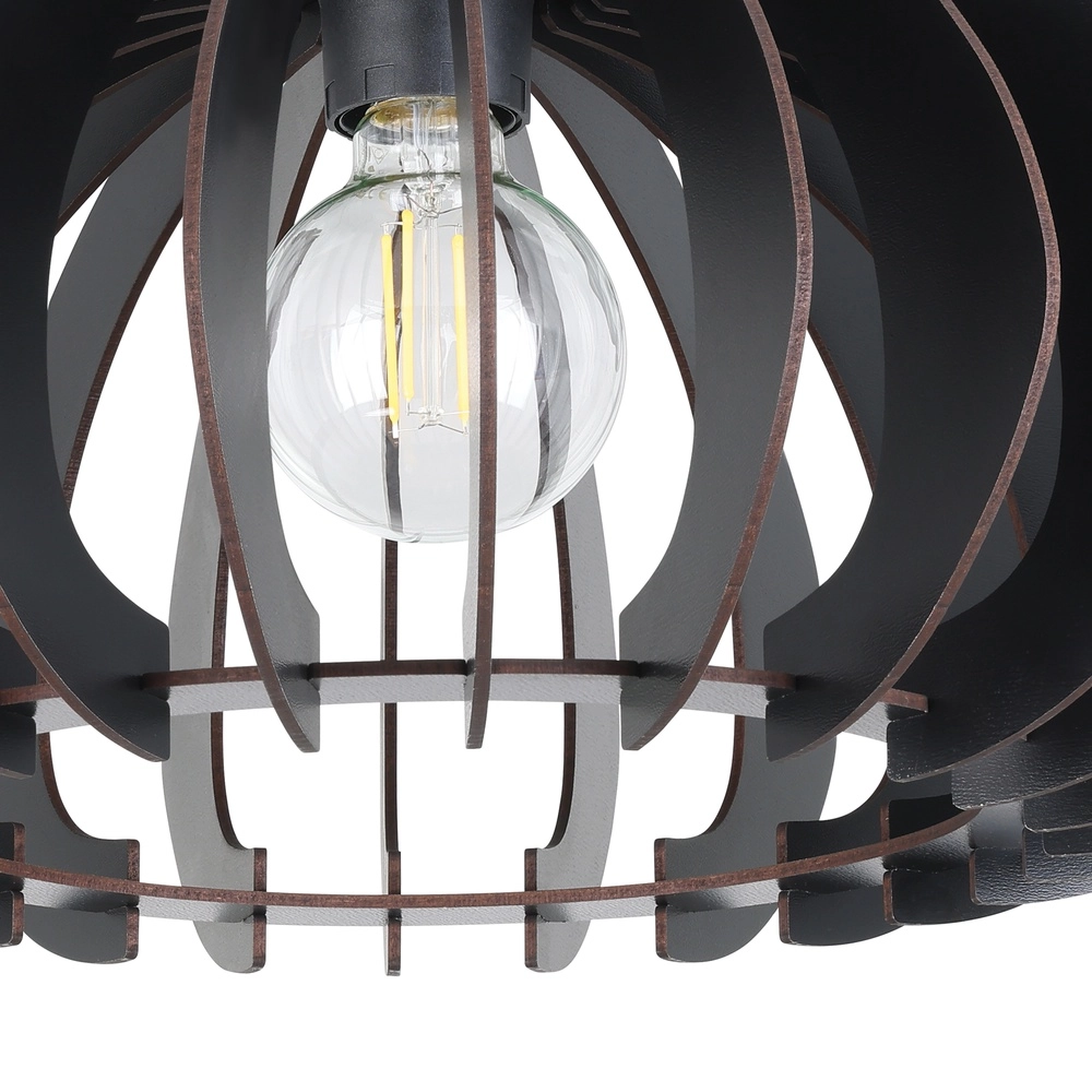 Lampe de plafond en bois Cossano 3 noir - Ø 45cm Eglo 9008606291380