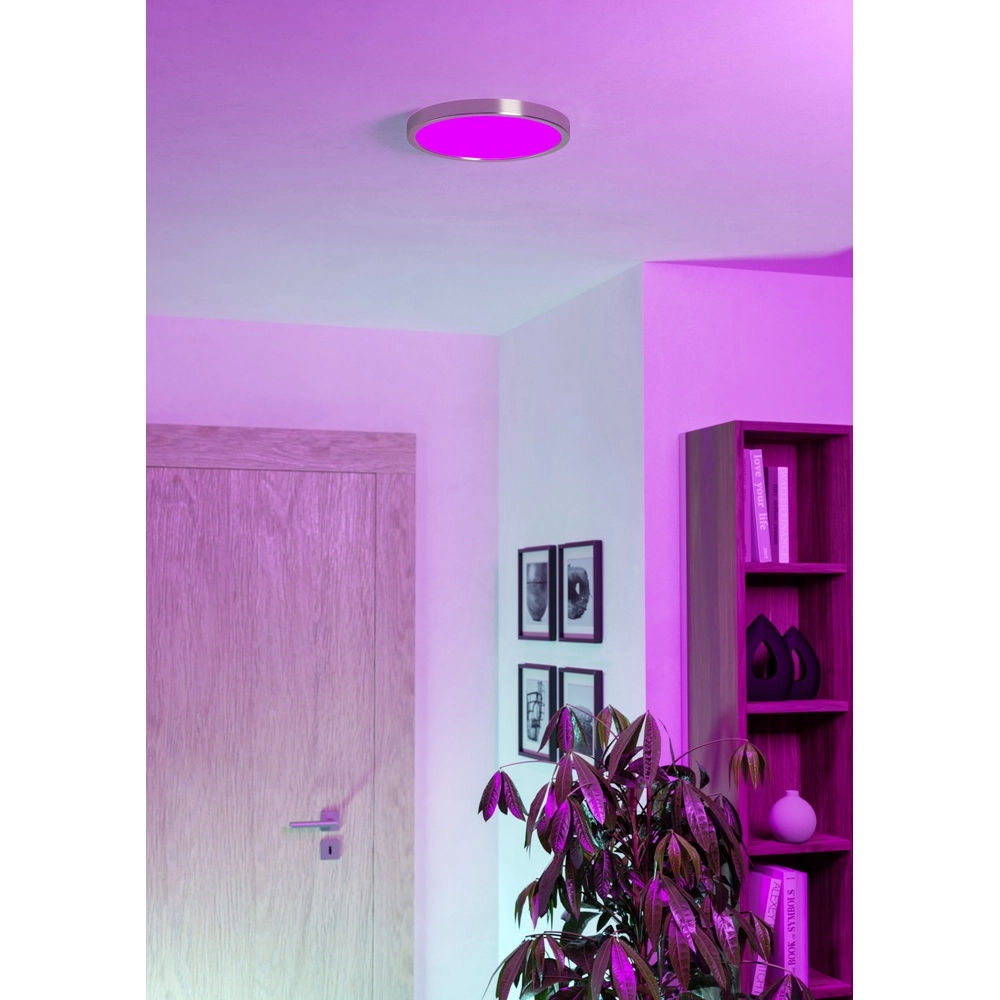 Lumière de plafond IP44 Fueva 6-Z rond - acier inoxydable - Ø 27,8 cm Eglo 9008606330614