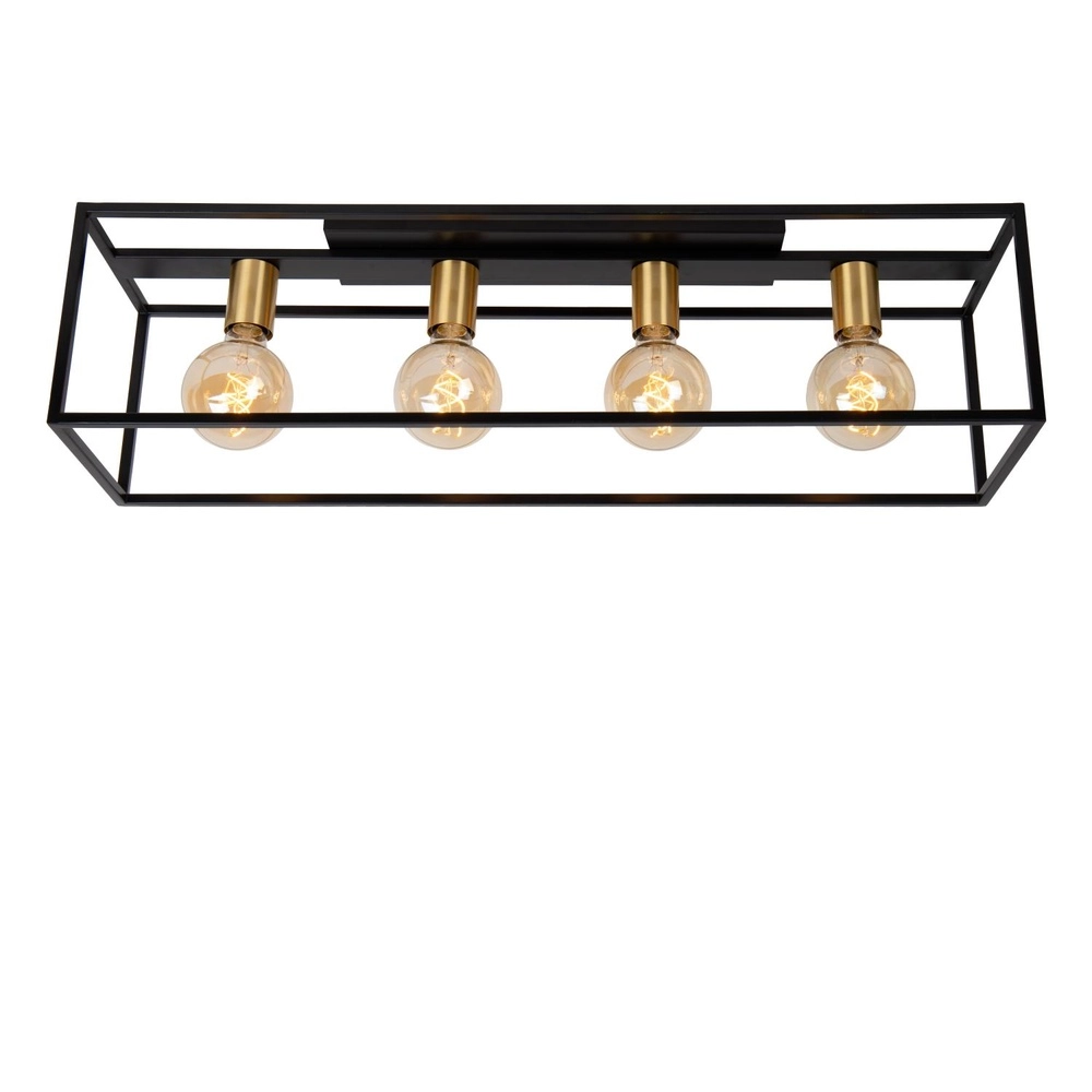 Lampe de plafond Ruben Rectangle noir de 80 cm Lucide 5411212010902