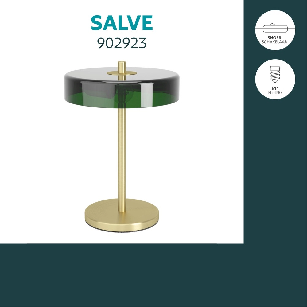Lampe de table de conception Salve laiton orné de vert Eglo 9008606399444