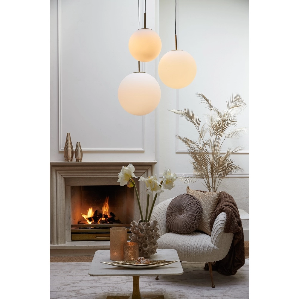 Suspension lumineuse en verre opale Medina Ø 30cm Light & Living 8717807650919