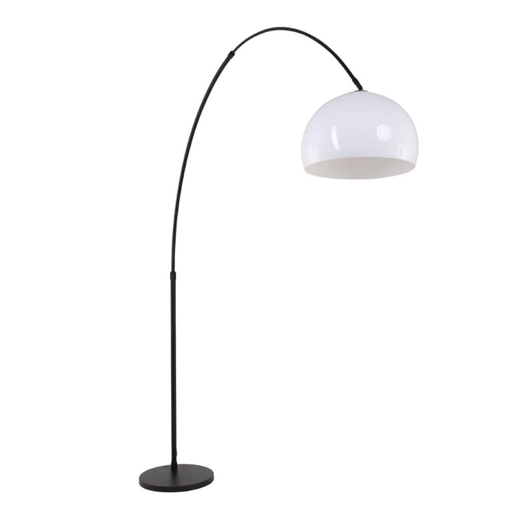 Lampe à arc Stresa noir avec abat-jour blanc Steinhauer 8712746106640