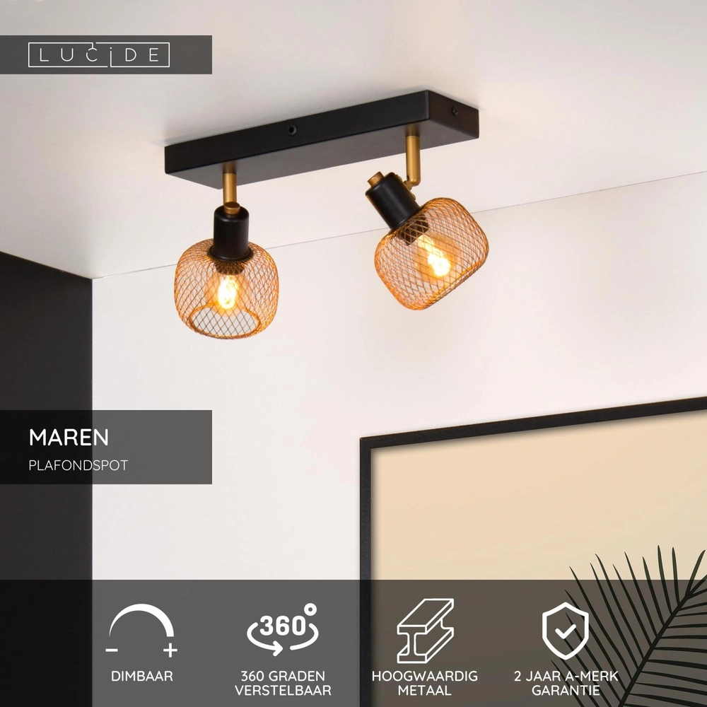 Éclairage de plafond Maren Or 2-léger Lucide 5411212771087