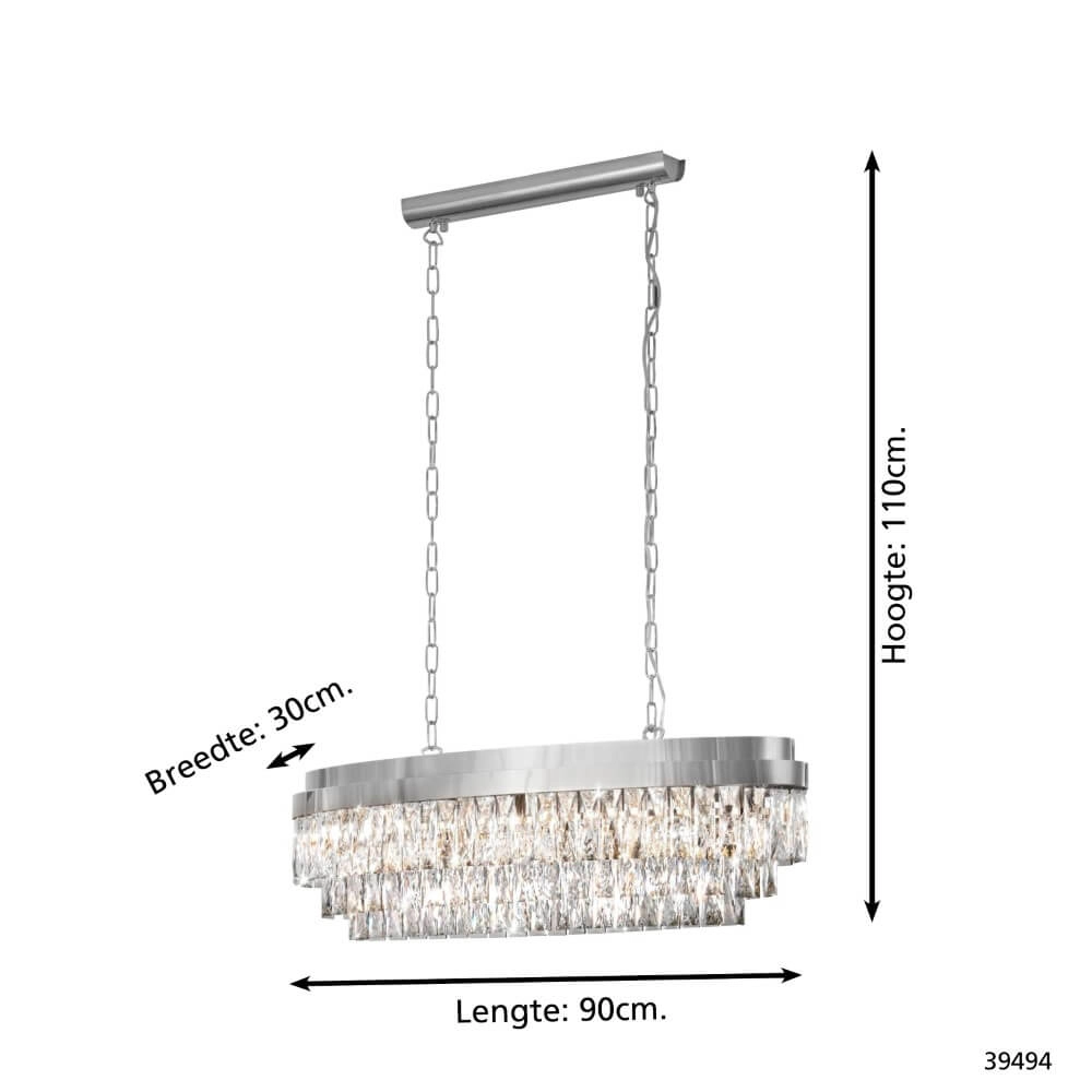 Lustre de salle à manger Valparaiso 1 chromé 90cm Stars of Light 9002759394943