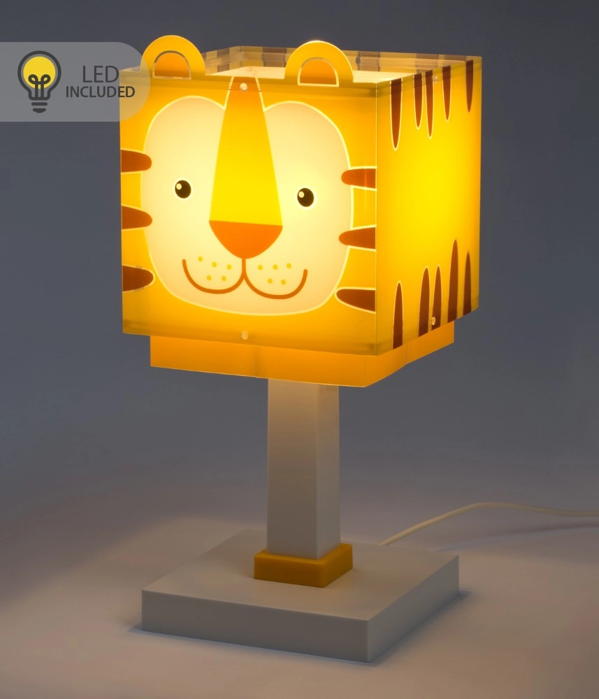 Lampe de table pour chambre d’enfant Tiger jaune Dalber 8420406002545