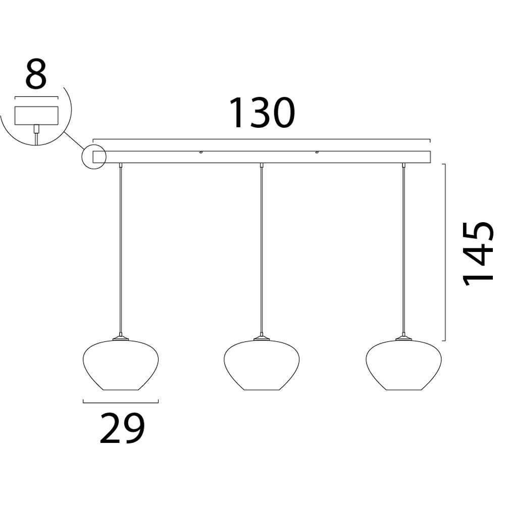 Lampe pendante à 3 lampes Cartone avec des cagoules Ø29 Think Paper Masterlight 8718121396712