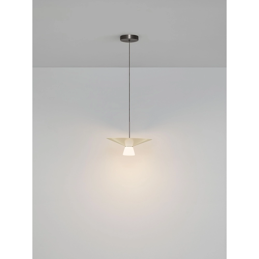 Lampe pendante de conception Baris blanc avec gris Ø 38cm Lyora 5212017495303