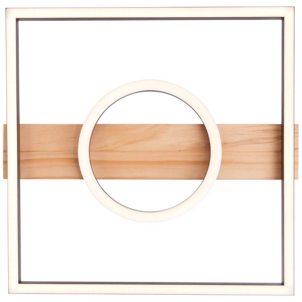 Plafonnier Maureen 40 x 40cm noir avec bois Brilliant 4004353420115