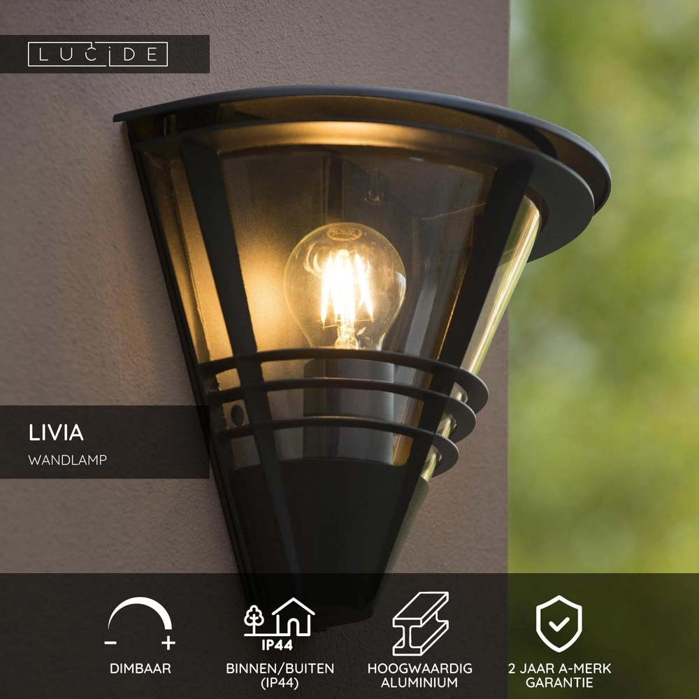 Lampe murale de conception Livia Noir Lucide 5411212114402