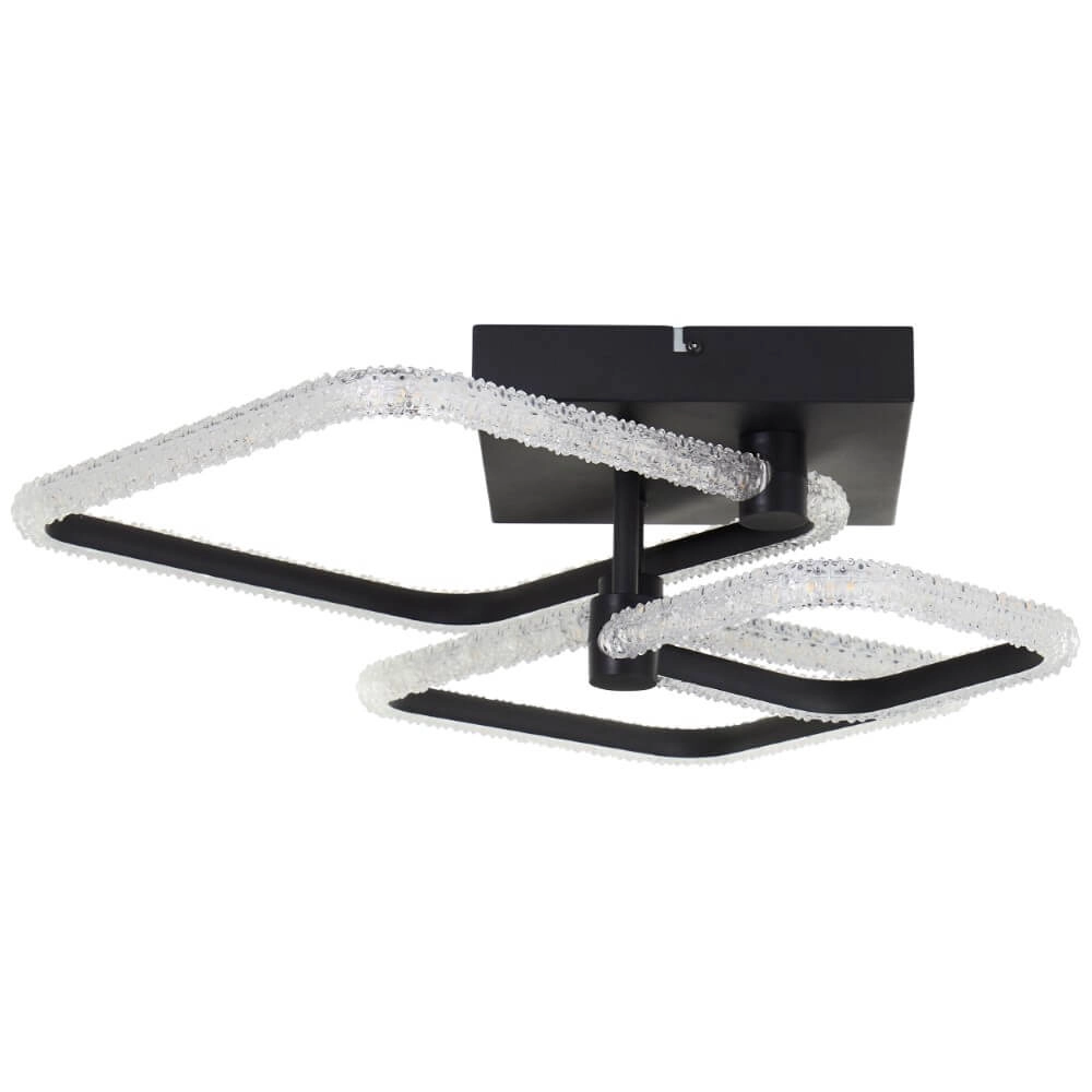 Plafonnier carré Aydin noir Brilliant 4004353442070