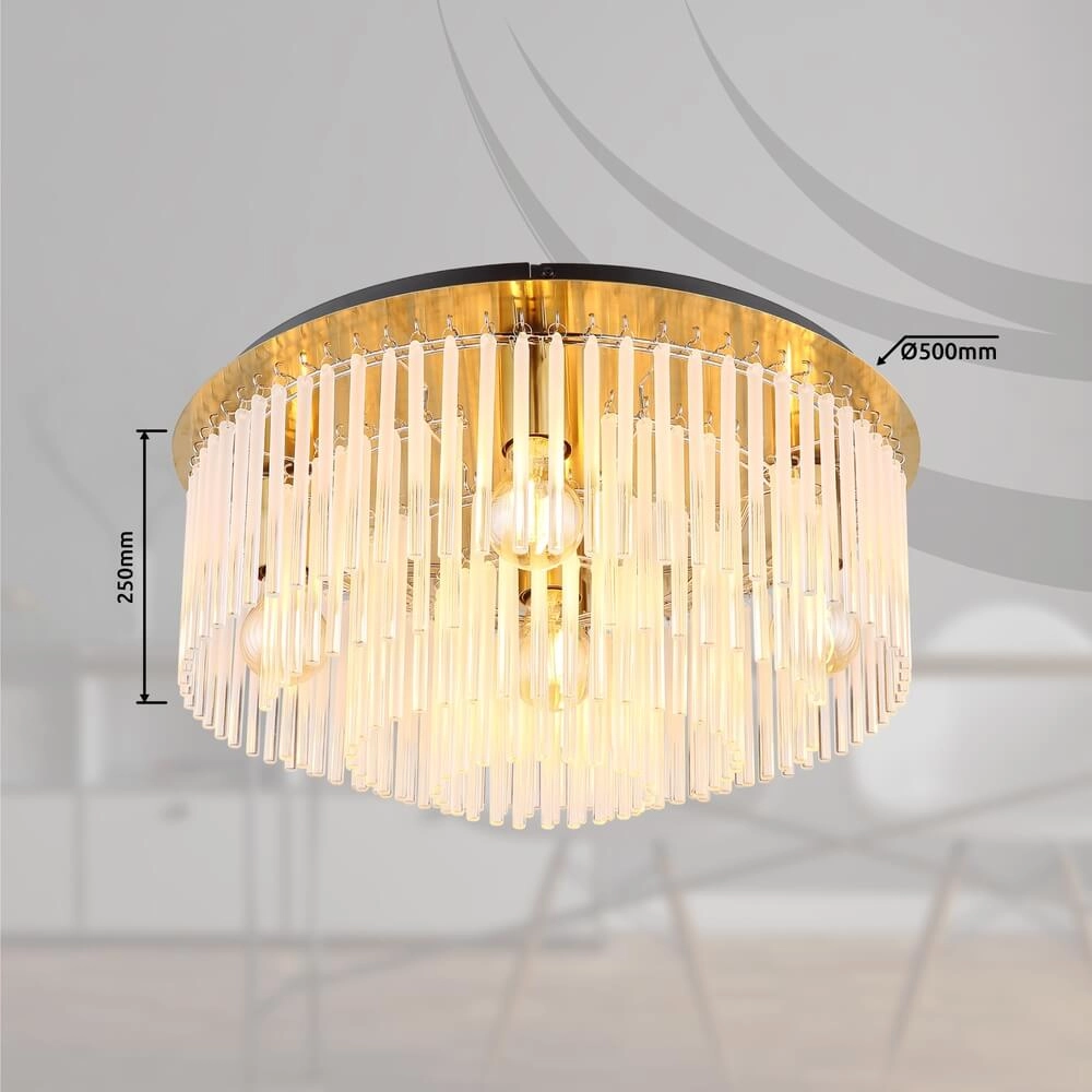 Plafonnier doré Gorley avec verre Ø 50cm Globo 9007371458806