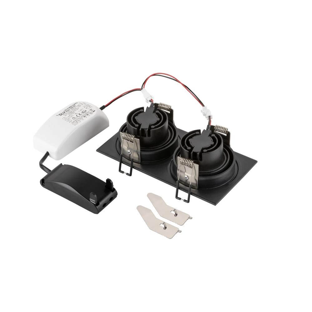 Spot encastré noir New Tria 155 2x Led 3000K SLV 4024163297059