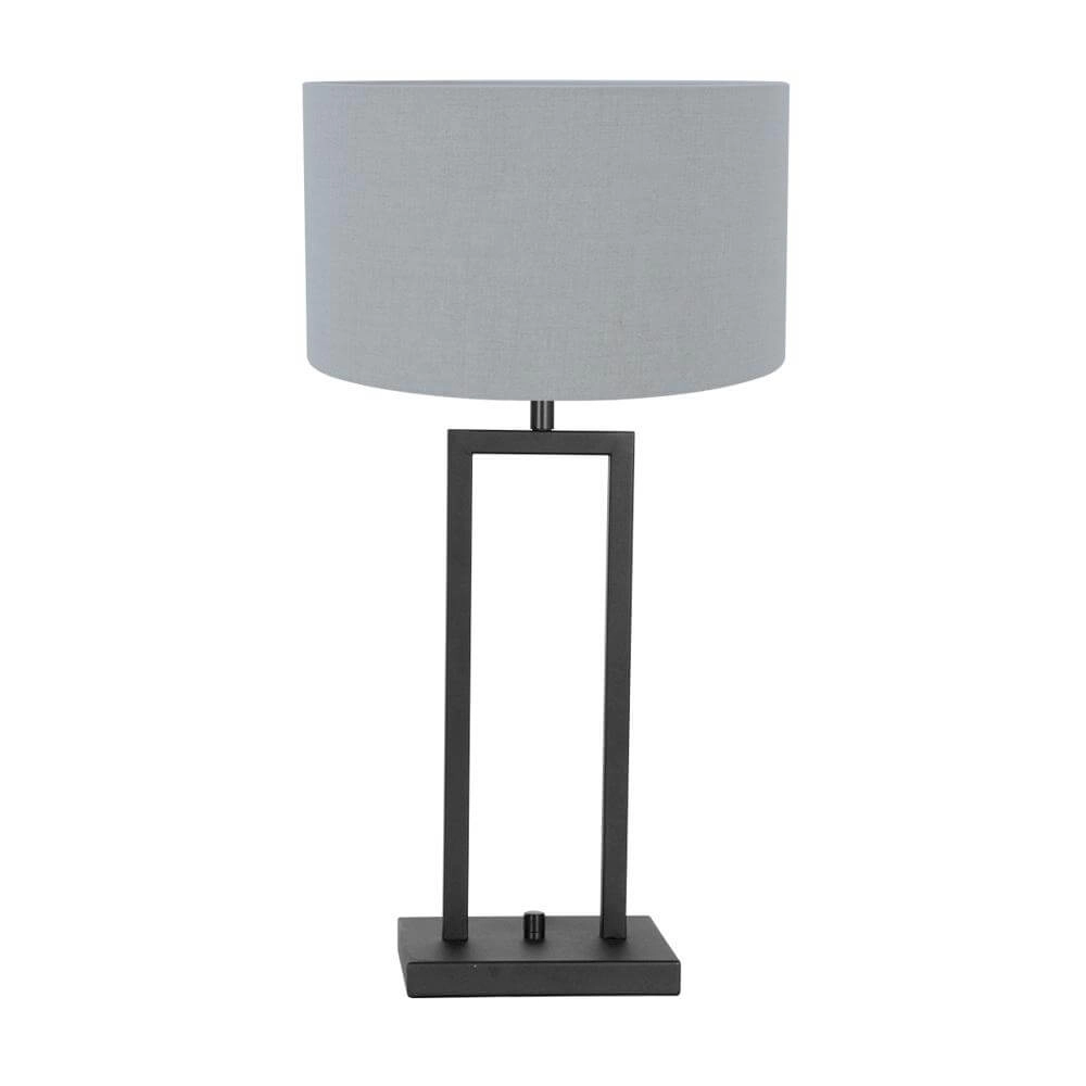 Lampe de table Stang Noir avec capuche bleu clair