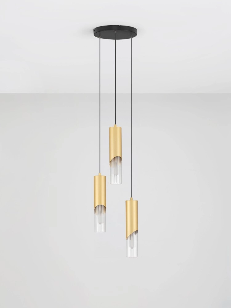 Lampe pendante de conception Modesto Ø 3 feux dorés de 25 cm Lyora 5212063501447