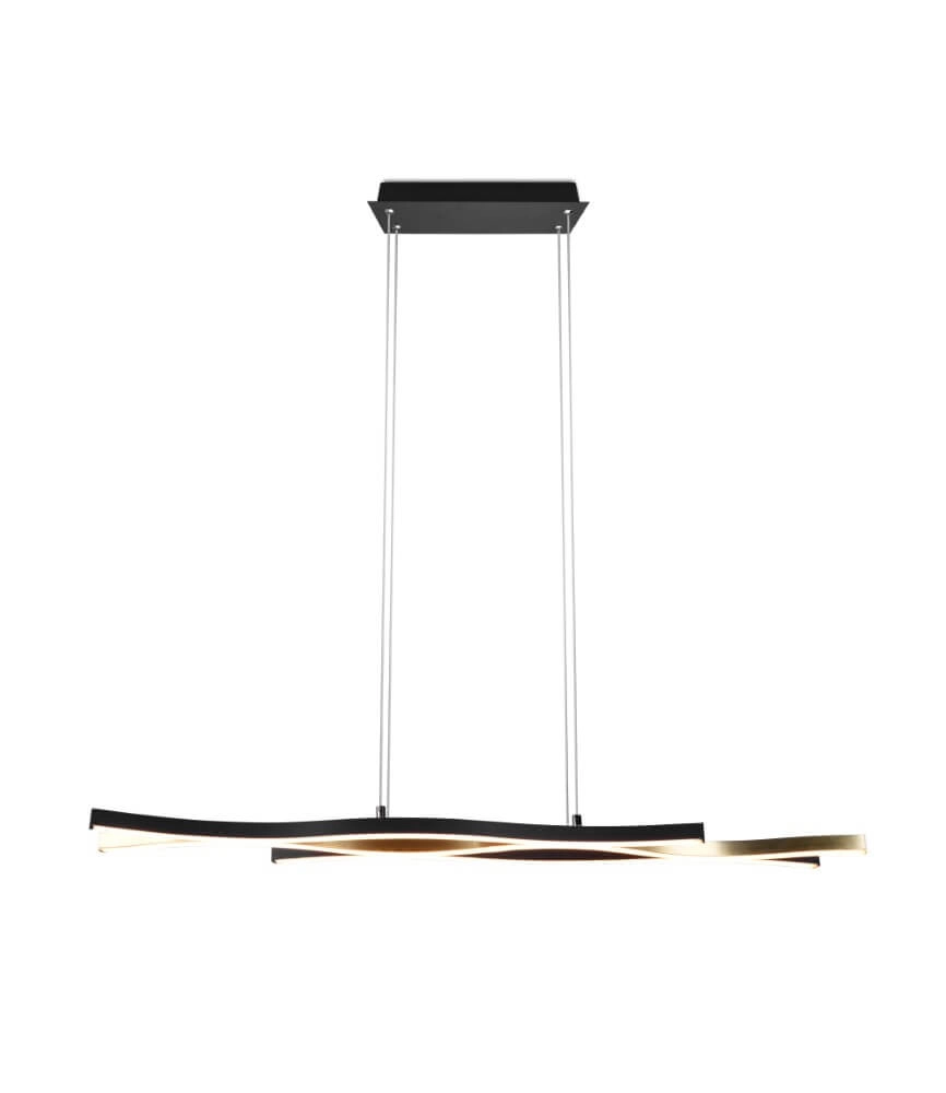 Lampe suspendue Blaze noir avec de l'or Trio 4017807540086