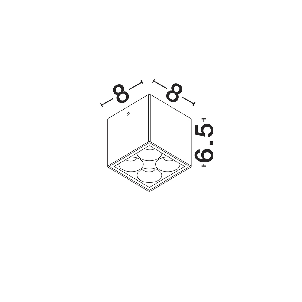 Plafonnier Jax carré 8cm blanc Lyora 5212017470607