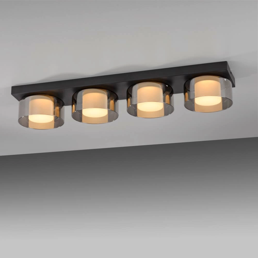 Plafonnier noir Rika 4 lumières noir Paul Neuhaus 4012248385029