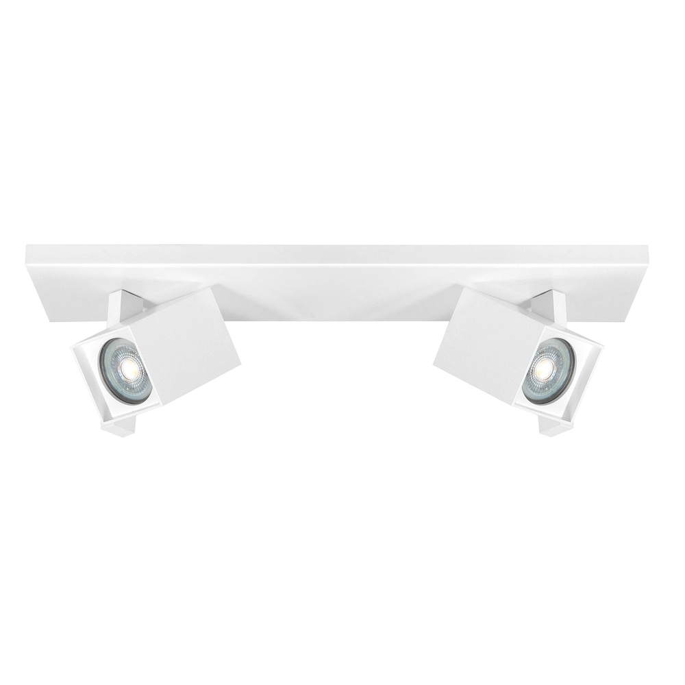 Spot carré en saillie Oslo blanc 2 lumières