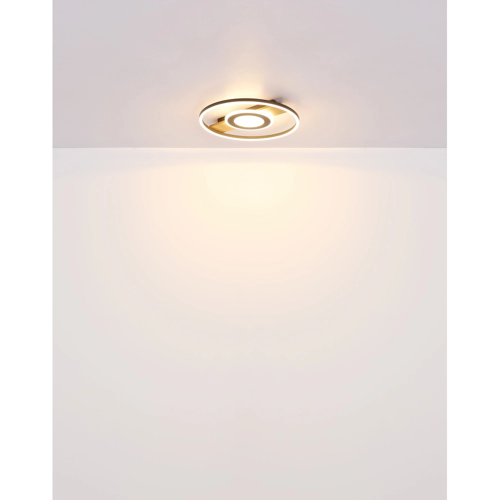 Lampe de plafond élégante Pikara noir avec bois Globo 9007371465712