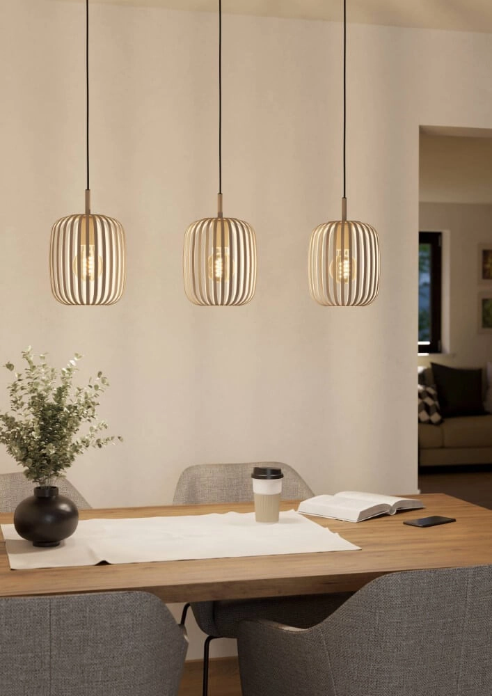 Lampe à suspension marron sable Romazzina 3 lumières Eglo 9008606244317