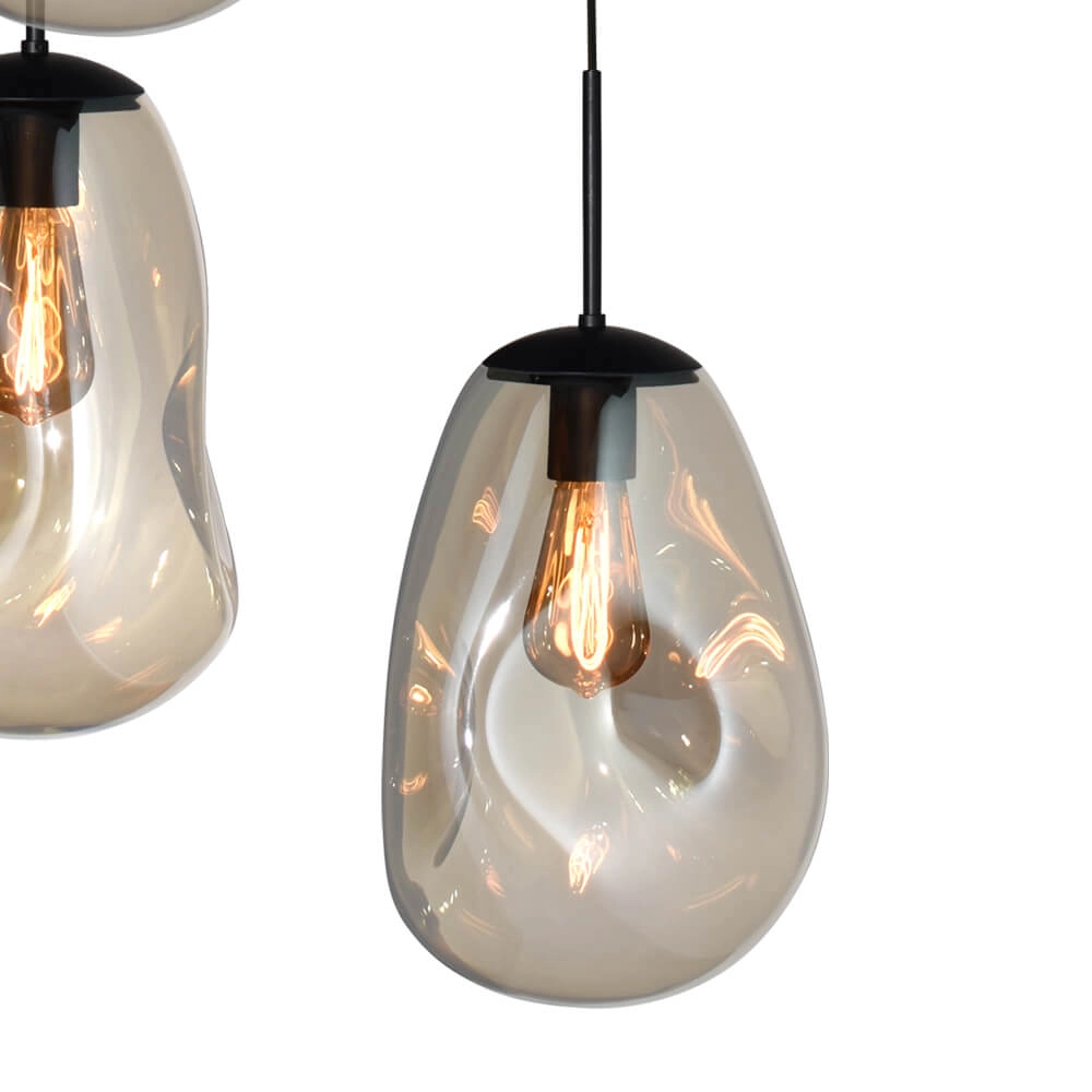 Lampe suspendue Vide Lava 5x verre doré Ø 22,5cm Masterlight 8718121286556