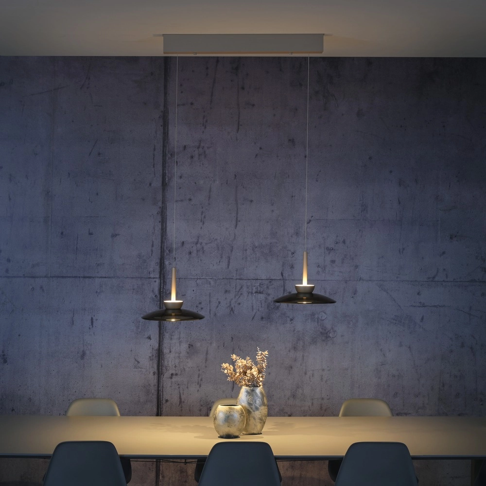 Lampe suspendue de table de salle à manger 2L Pure Moon Bronce avec verre ambré Paul Neuhaus 4012248392980