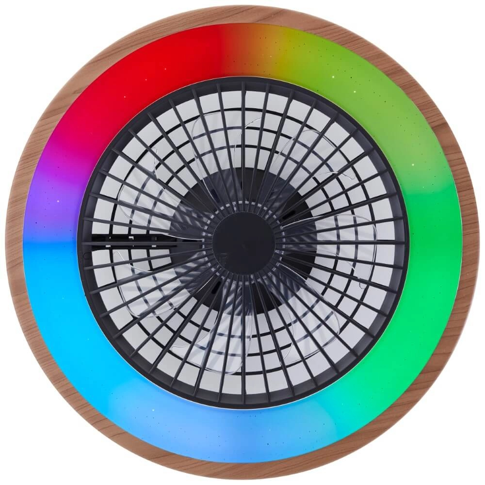 Éventail noir Slimline avec bord en bois Brilliant 4004353435867