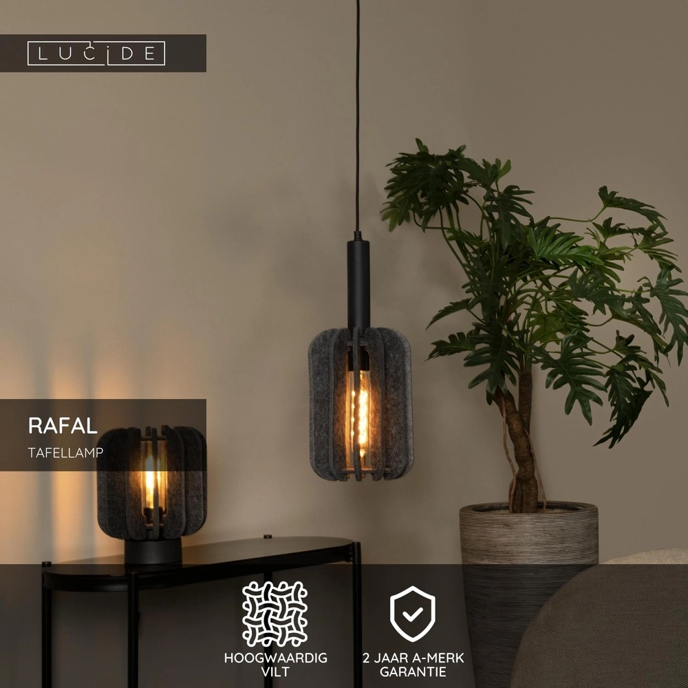 Lampe de table élégante Rafal noir avec gris Lucide 5411212452795