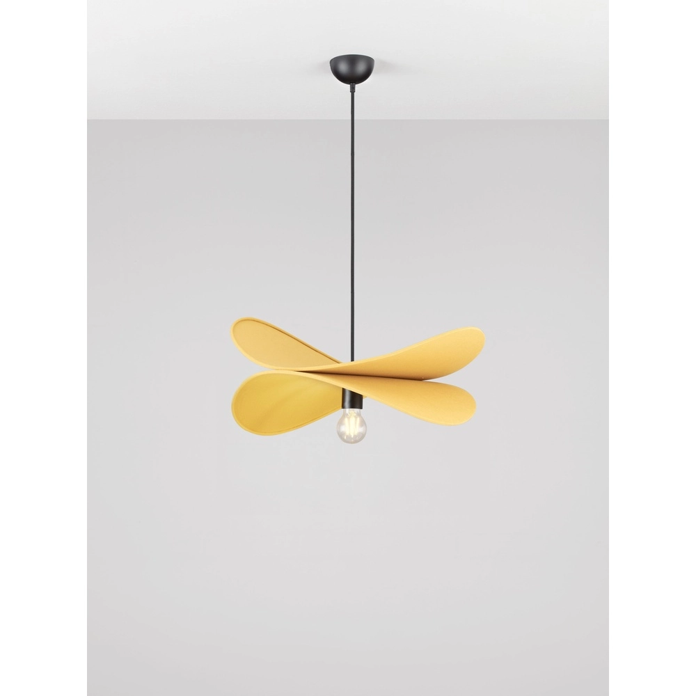 Lampe pendante moderne Luve noir avec jaune Lyora 5212017493705
