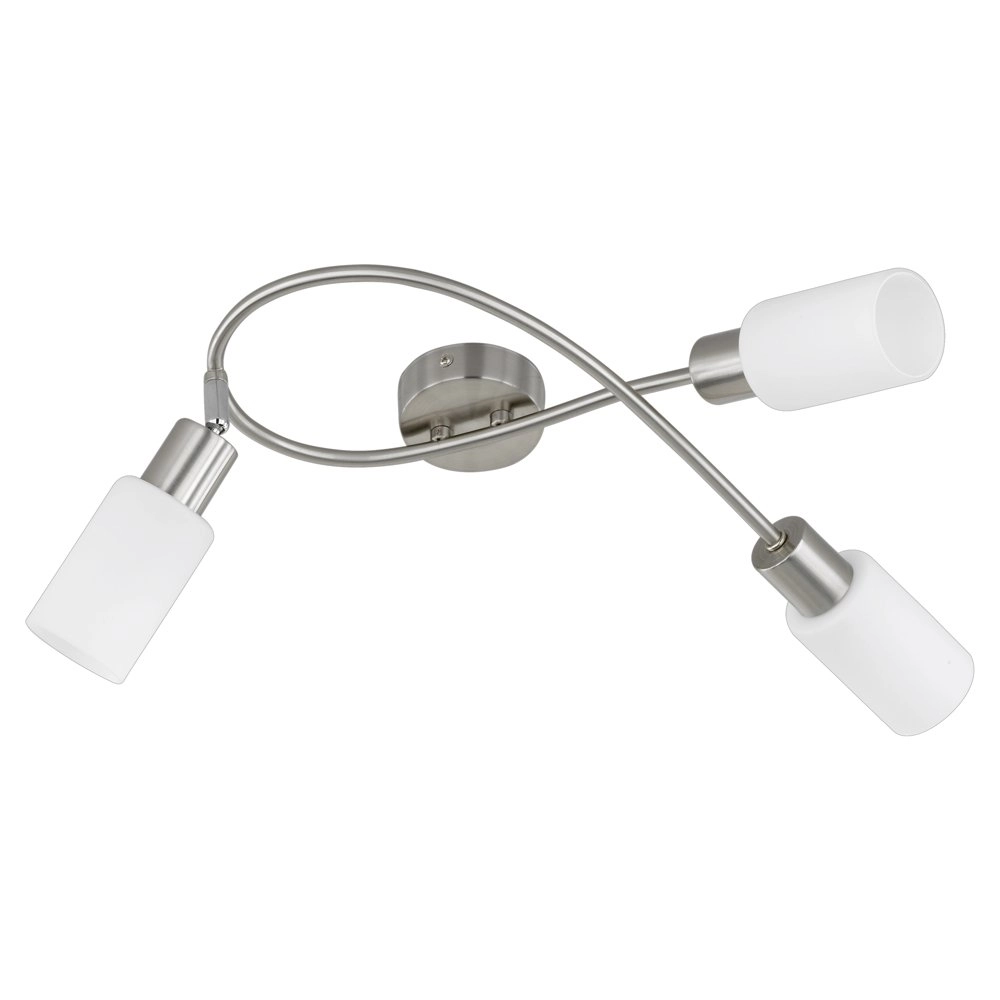 Plafonnier moderne Mars 3 lumières nickel mat Plafonnier moderne Mars 3 lumières nickel mat