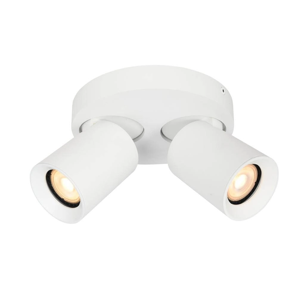 Plafonnier rond Megano 2 lumières blanches