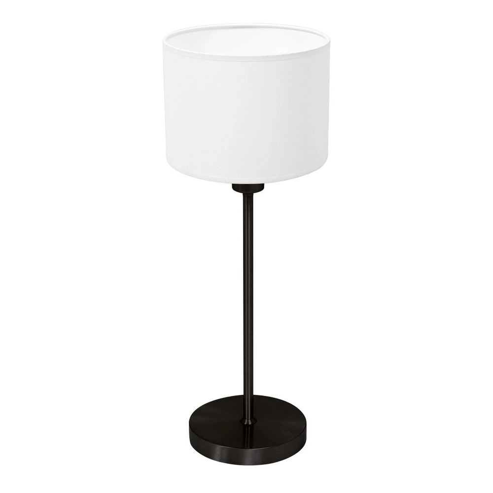 Lampe de table noire Noor avec capot blanc Lampe de table noire Noor avec capot blanc