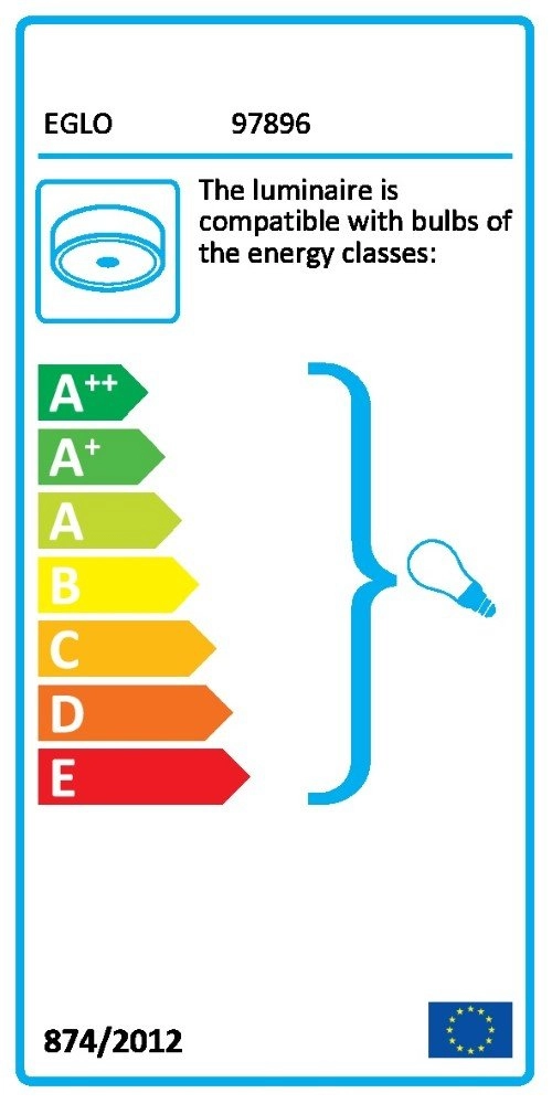 Lampe de plafond Staiti 7 lumières 76cm blanc Eglo 9002759978969